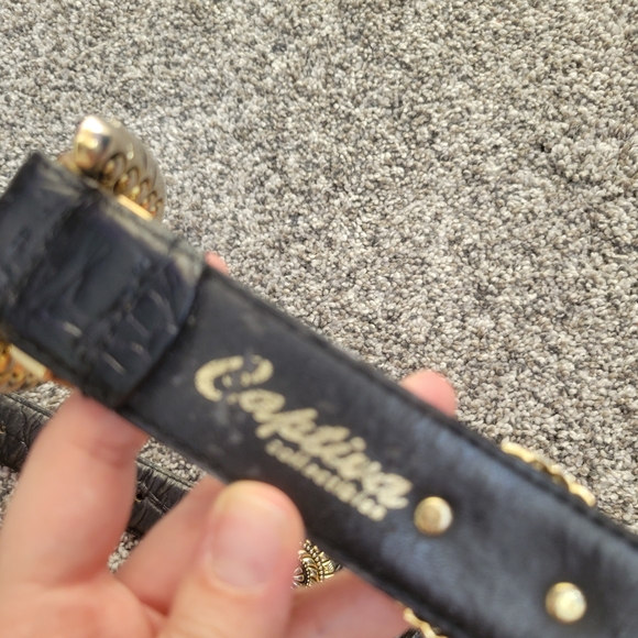 Vintage Black and Gold Women's Belt - Picture 2 of 16